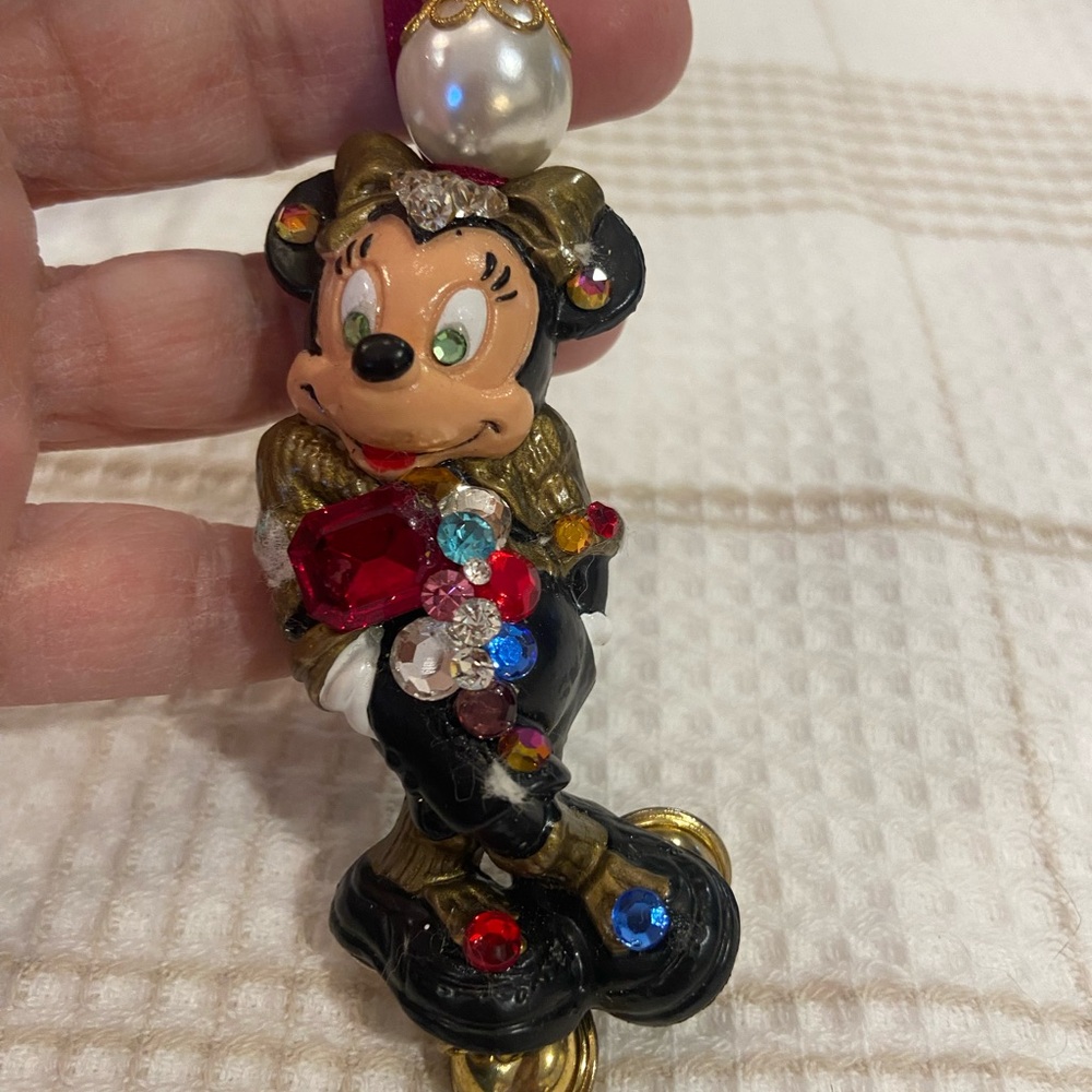 Disney Minnie Mouse Black and Gold Holiday Ornament